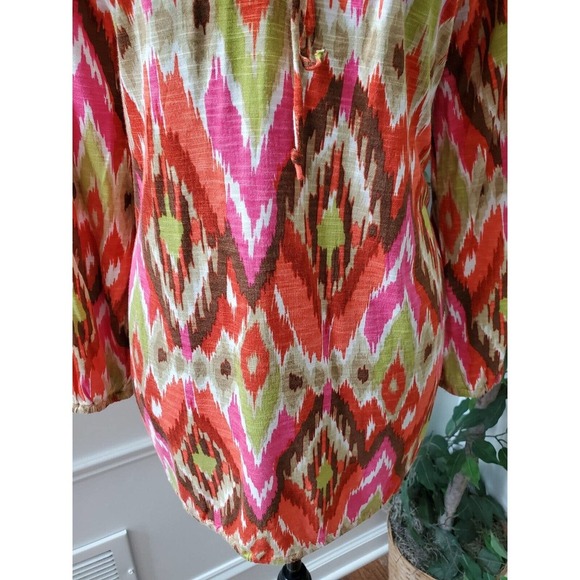 Jones New York Women Multicolor Viscose Scoop Neck Long Sleeve Top Blouse Size M - Picture 3 of 14